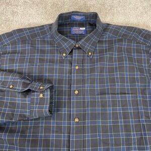 Sir Pendleton Wool Shirt Mens Extra Large Worsted Wool Plaid Flannel Vintage